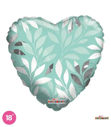 Mylar Heart Leaves Tiffany 26" 1pc