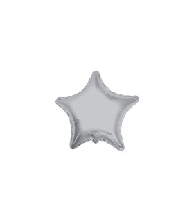 Mylar Star Silver 4" pack 5pcs