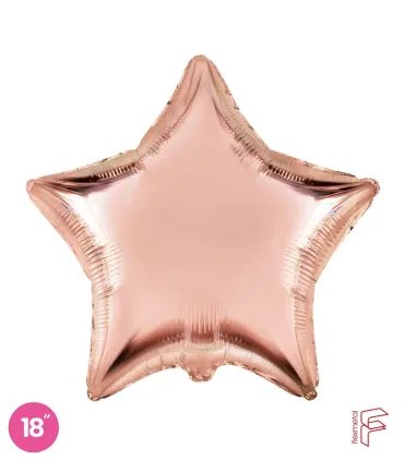 Mylar Star Pink Gold 18" 1pc
