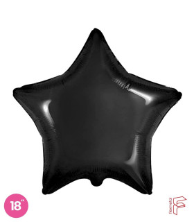 Mylar Star Black 18" 1pc