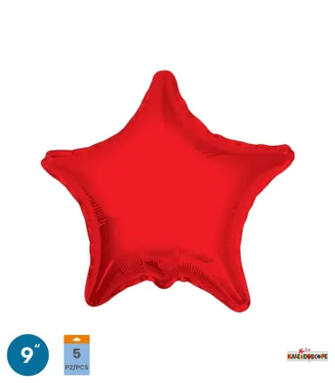 Red Star Mylar 9" pack 5pcs