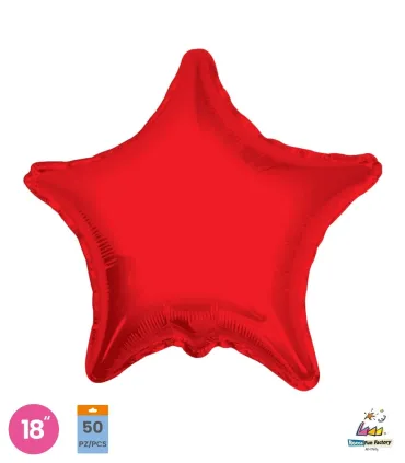Mylar Red Star 18" pack 50pcs