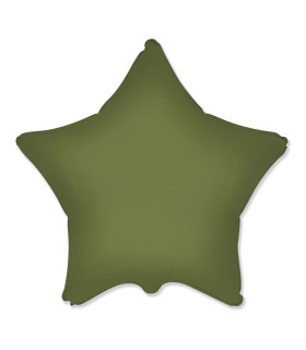 Mylar Star Olive Green Satin 18" 1pc