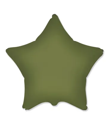 Mylar Star Olive Green Satin 18" 1pc