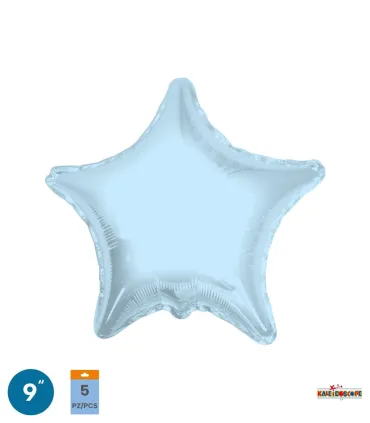 Mylar Star Celeste 9" pack 5pcs