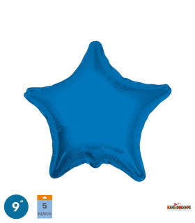 Mylar Star Dark Blue 9" pack 5 pcs.