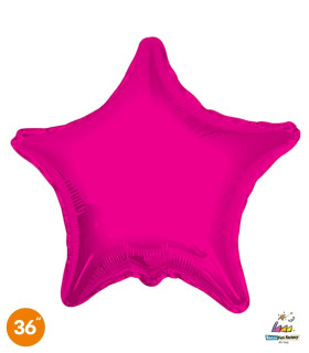 Mylar Star Fuchsia 36" 1pc