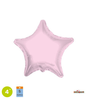 Mylar Star Light Pink 9" pack 5pcs