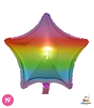 Mylar Rainbow Star 19" 1pc