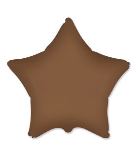Mylar Star Choco Brown Satin 18" 1pc