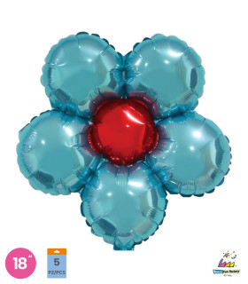 Mylar Fiore Celeste 18" pack 5pcs