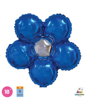 Mylar Fiore Blu 18" pack 5pcs
