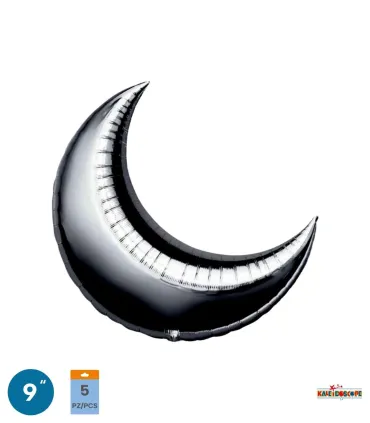 Mylar Moon Nera 9" pack 5pcs