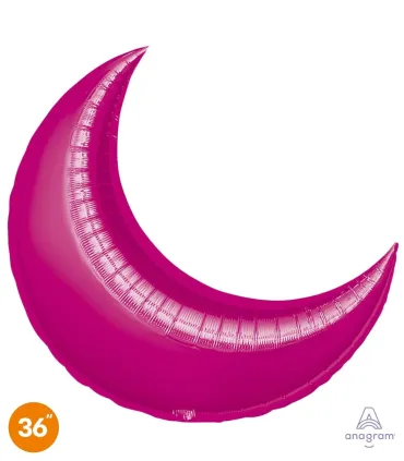 Mylar Moon Fuchsia 36" 1pc