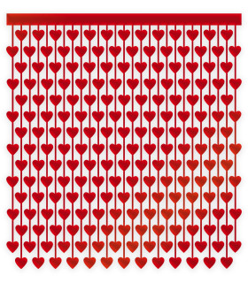 Red Hearts Foil Backdrop 100cm X 200cm 1 pc