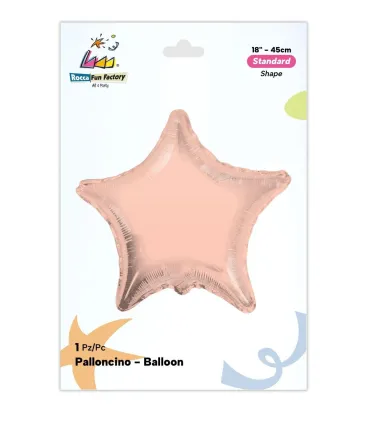 Mylar Star Rosa Gold 18" 1pc