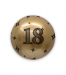 Deco Chrome B-Loon 24" Gold Print 18 black 1pc