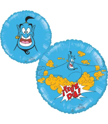 Mylar Aladdin Genio Lamp Feliz Dia Round 18" 1pc