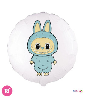 Mylar Angry Bunny Light Blue Round 18" 1pc
