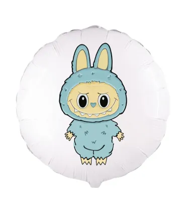 Mylar Angry Bunny Light Blue Round 18" 1pc