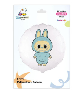 Mylar Angry Bunny Light Blue Round 18" 1pc