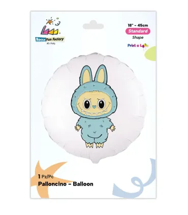 Mylar Angry Bunny Light Blue Round 18" 1pc