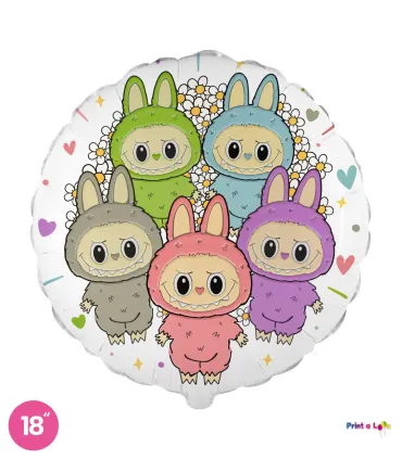 Mylar Angry Bunny Family Round 18" 1pc