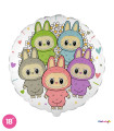 Mylar Angry Bunny Family Round 18" 1pc