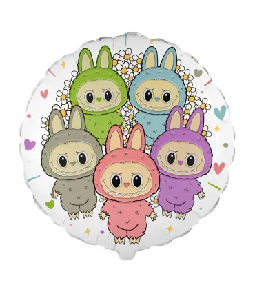 Mylar Angry Bunny Family Round 18" 1pc