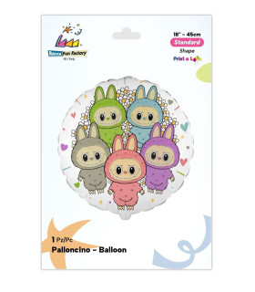 Mylar Angry Bunny Family Round 18" 1pc