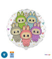 Mylar Angry Bunny Family Round MiniShape 9" cf. 5pcs
