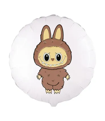 Mylar Angry Bunny Brown Round 18" 1pc