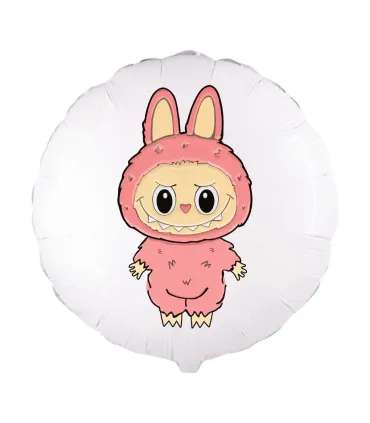 Mylar Angry Bunny Pink Round 18" 1pc