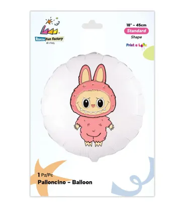 Mylar Angry Bunny Pink Round 18" 1pc
