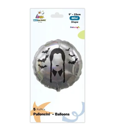Mylar Bad Girl Silver Round MiniShape 9" cf. 5pcs