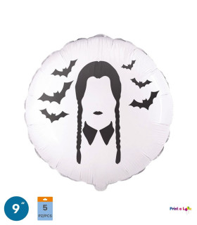Mylar Bad Girl WhiteRound MiniShape 9" cf. 5pcs