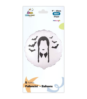 Mylar Bad Girl WhiteRound MiniShape 9" cf. 5pcs