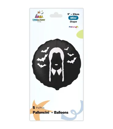 Mylar Bad Girl Black Round MiniShape 9" cf. 5pcs