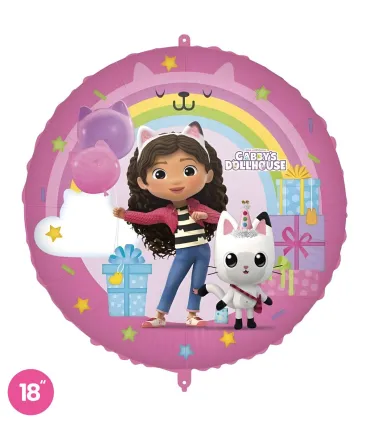 Mylar Gabby's Dollhouse Weight Round Ribbon 18" 1pc