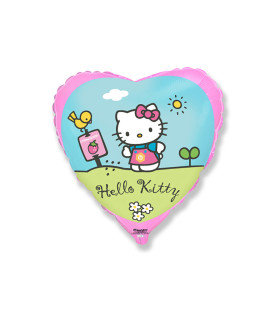 Mylar Hello Kitty Garden Heart 18" 1pc