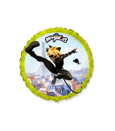 Mylar Miraculous Cat Noir Round 18" 1pc