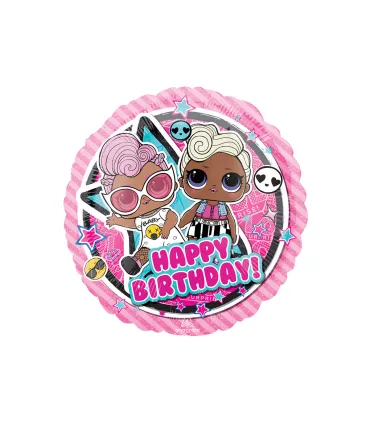 Mylar Lol Surprise Pink Happy Birthday Round 18" 1pc