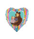 Mylar Masha & Rainbow Bear Heart 18" 1pc