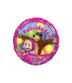 Mylar Masha and Holographic Bear Round 18"1pc