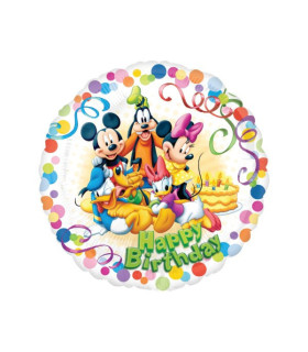 Mylar Mickey Mouse and Friends Happy Birthday Round 18" 1pc
