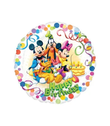 Mylar Mickey Mouse and Friends Happy Birthday Round 18" 1pc