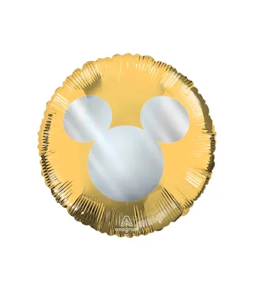 Mylar Mickey Mouse Party Gold Chic Round 18" 1pc