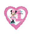 Mylar Minnie 1 Birthday Heart 18" 1pc