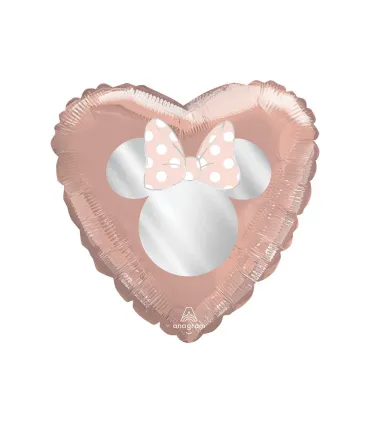 Mylar Minnie Party Pink Gold Chic Heart 18" 1pc