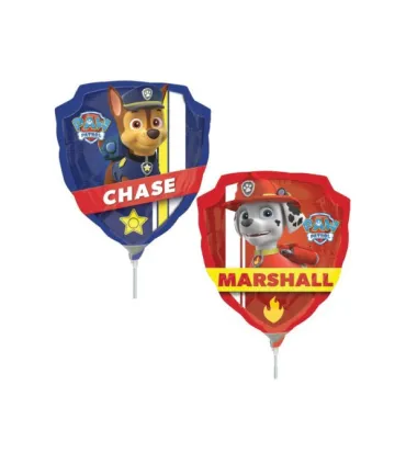 Mylar Paw Patrol Shield MiniShape h11" pack 5pcs